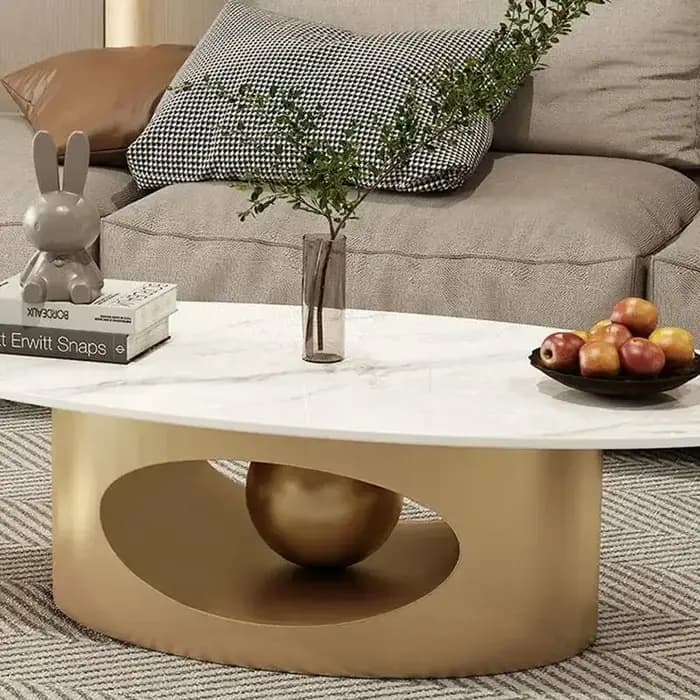 Tables basses design modernes, pieds luxueux, design moderne, métal, ovale nordique, table d'appoint