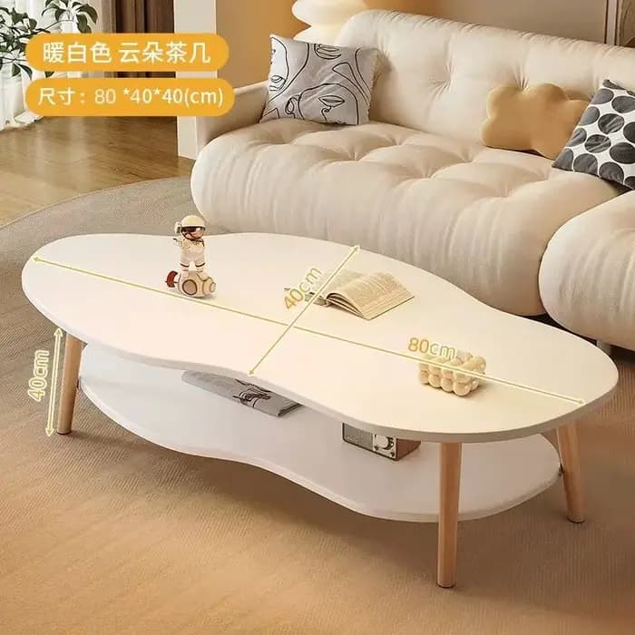 Table basse double à niveaux pour chambre et salon, table d'appoint basse pour canapé, avec rangemen