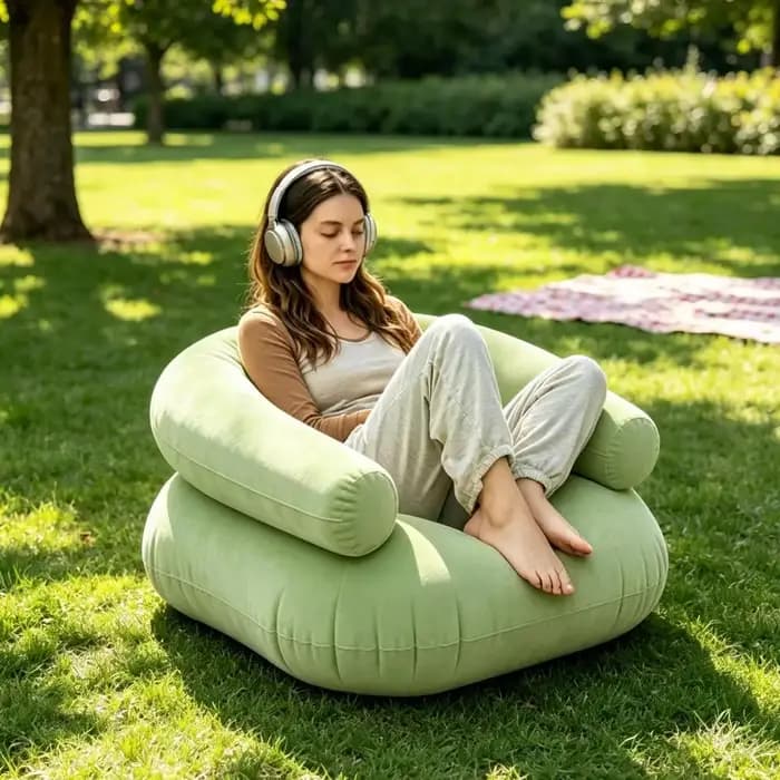 Canapé floqué durable pour adultes, chaise longue gonflable robuste, canapé gonflable simple ou double pour usage intérieur et extérieur