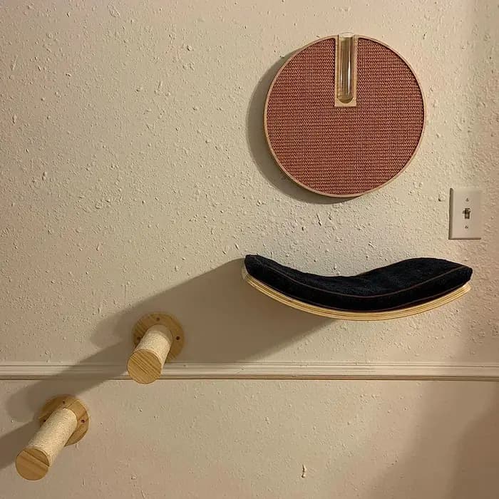 Lit étagère murale pour chat avec coussin doux, perchoir pour chat, meubles d'intérieur pour chatons