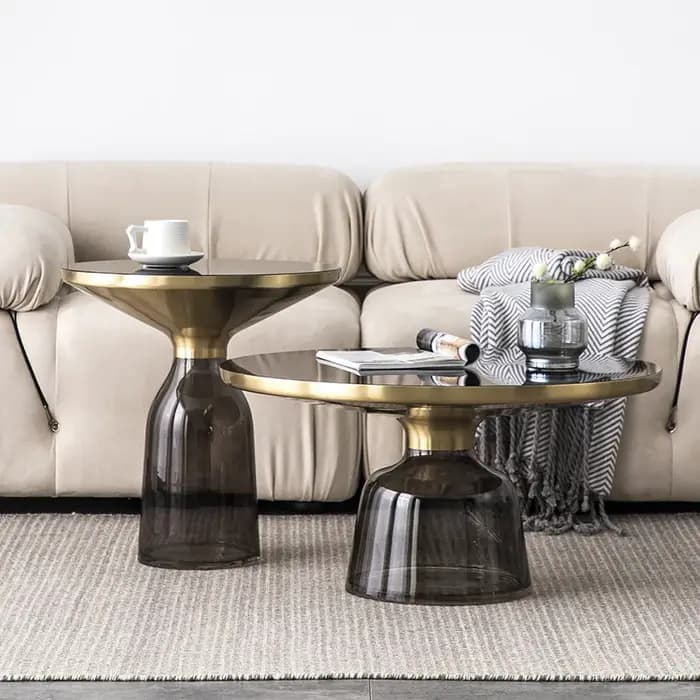 Table basse ronde nordique créative salon canapé Tables d'appoint maison chambre verre coin balcon loisirs