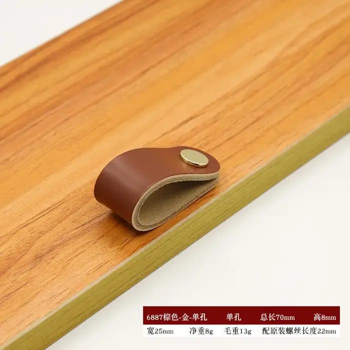 Poignées de meubles en cuir à trou unique 96mm 128mm pour armoire, commode, tiroir, poignée de bagag