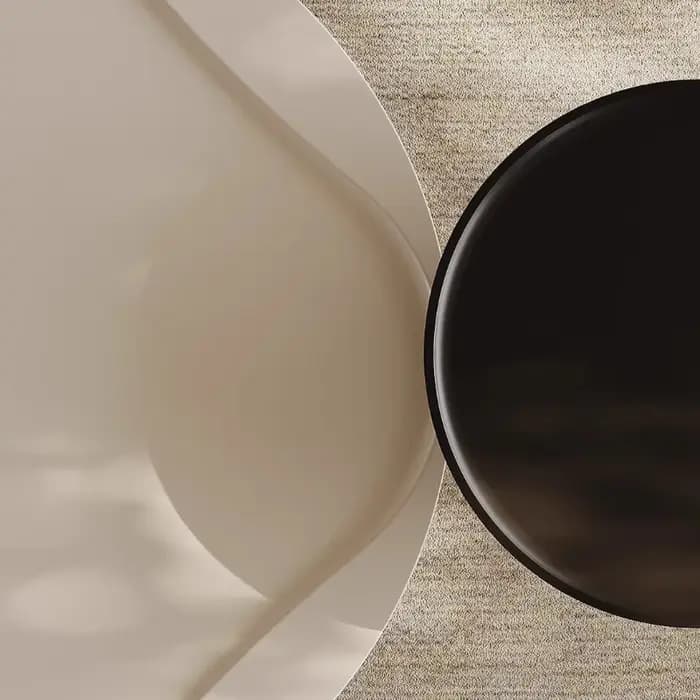 Table basse circulaire créative et artistique avec rangement
