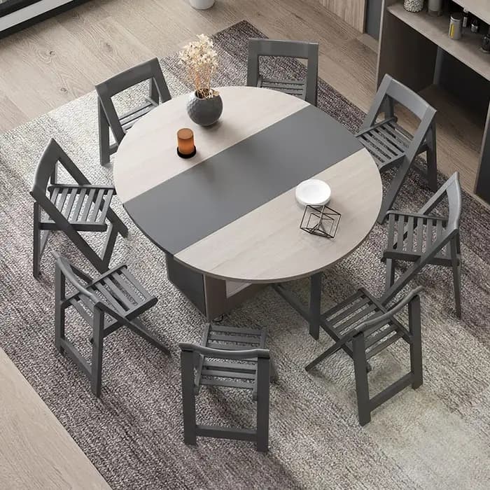 Table à manger ronde multifonctionnelle avec 4 chaises, meubles pliants, yemek masasi, mode