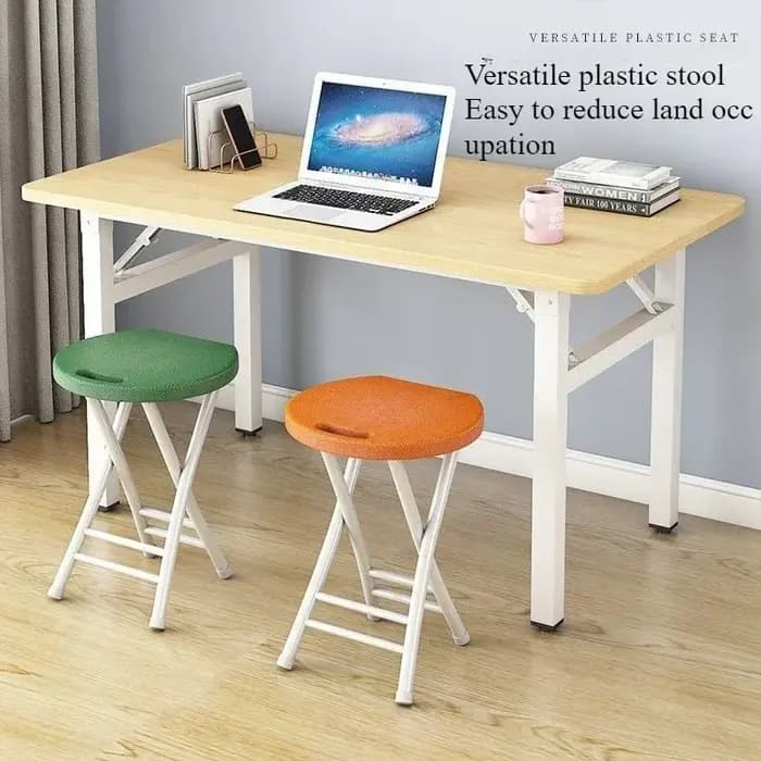 Tabouret rond portable en plastique, pliable, pour extérieur, banc simple, chaise pliante en plastiq