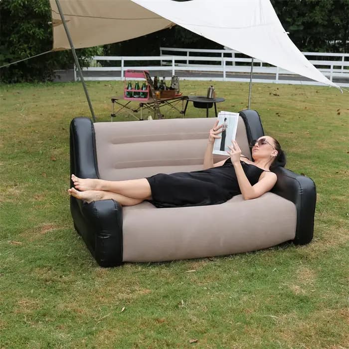 Canapé paresseux pliant, chaise longue gonflable, plis épais et durables, chaise longue de jeu compa