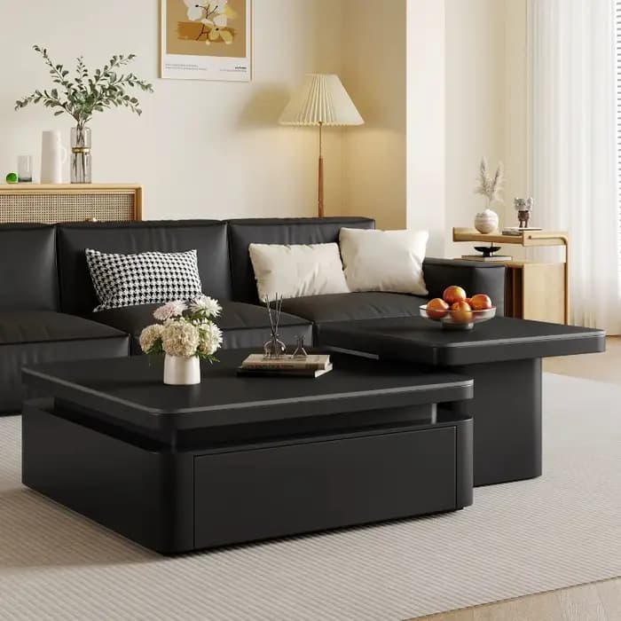 Table basse de salon moderne de luxe avec rangement intégré