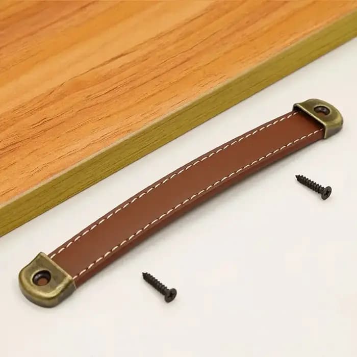 Poignées de meubles en cuir durables universelles avec vis