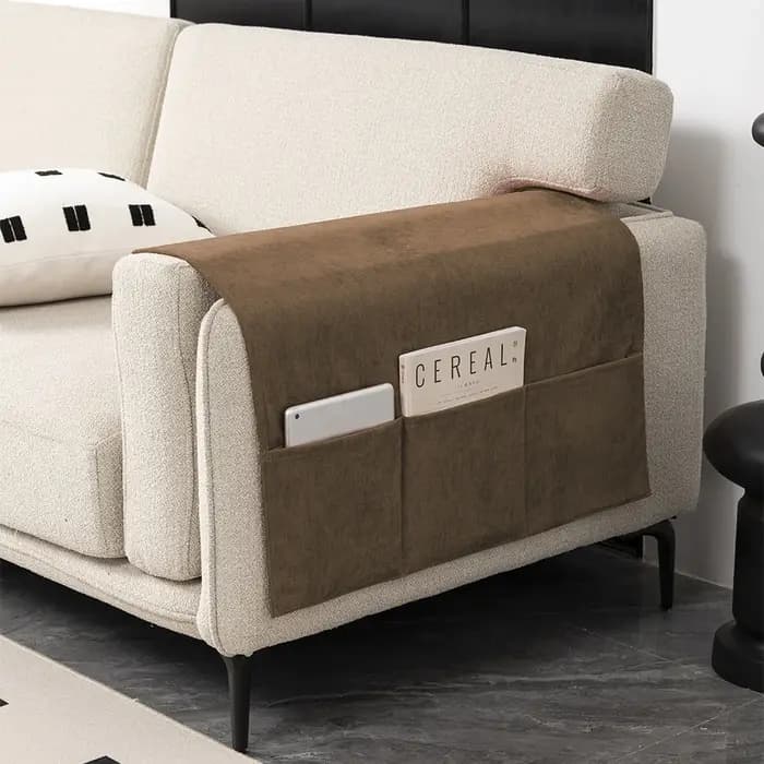 1 pièce Housse de protection latérale pour accoudoir de canapé en tissu chenille rouge, douce, épais
