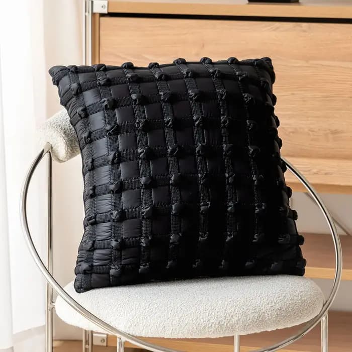 Housse de coussin à carreaux à bulles