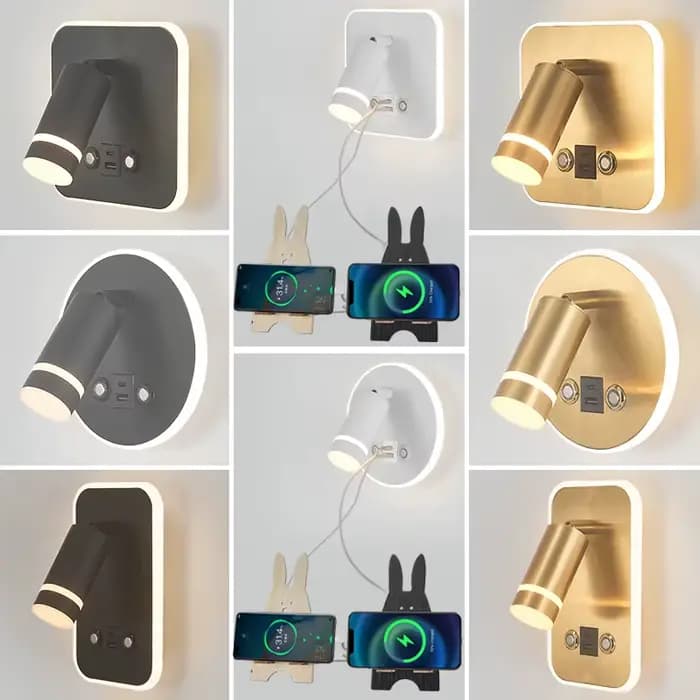 Lampe murale de lecture avec chargement USB