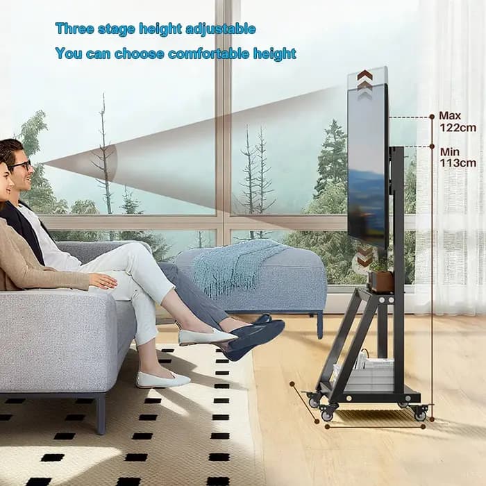 Support TV mobile sur roulettes pour téléviseurs de 32 à 50 pouces