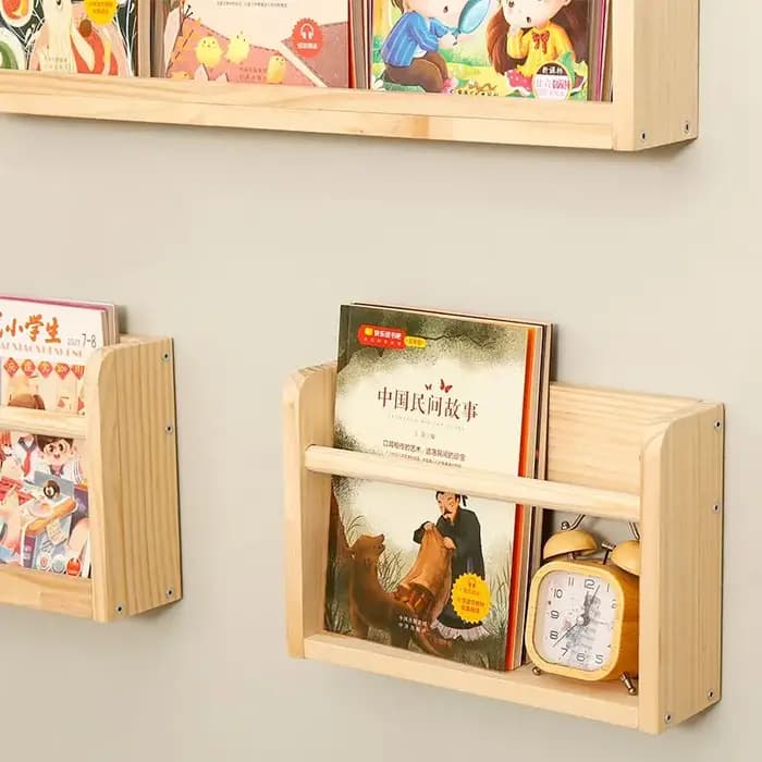 Étagère à livres murale en bois