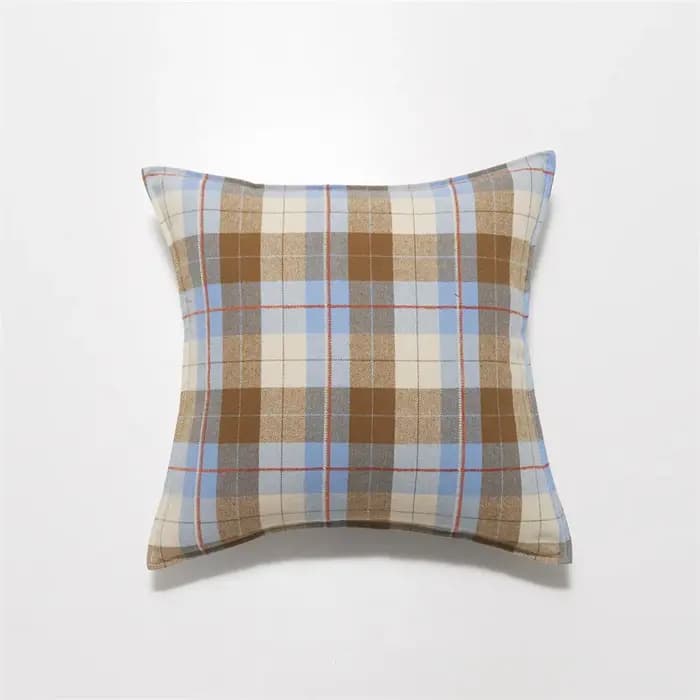 Juste de coussin floquée à carreaux