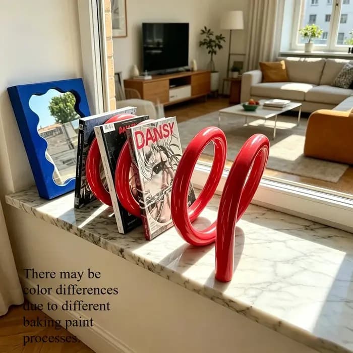 Support de livres en spirale rotatif en métal Orange moderne