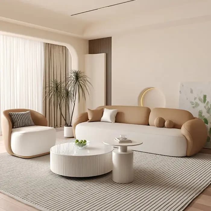 Canapés de salon minimalistes en cuir