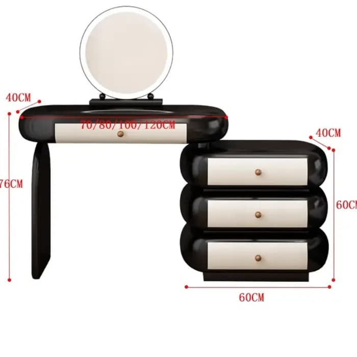 Coiffeuse de maquillage industrielle miroir dames chaises de salon modernes
