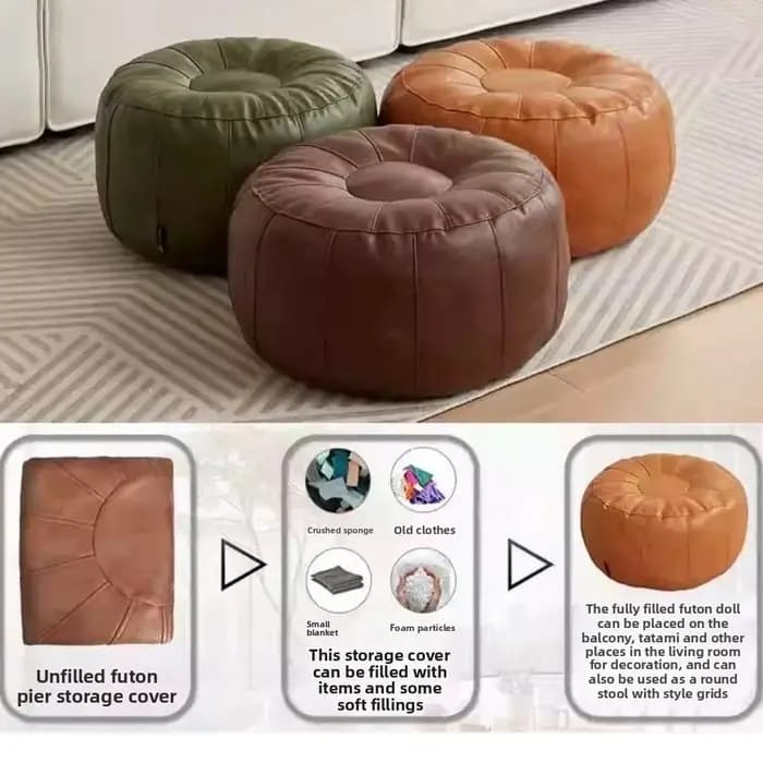 Banc de rangement en cuir PU non rembourré