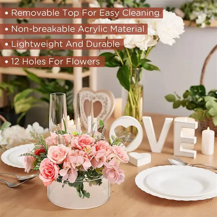 ABGE-6 pièces pièce maîtresse florale en acrylique pour décorations de Table à manger Vase à fleurs