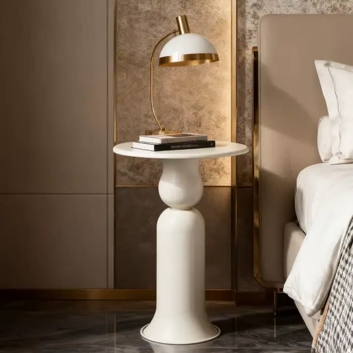 Table d'appoint ronde rouge de luxe italienne pour salon