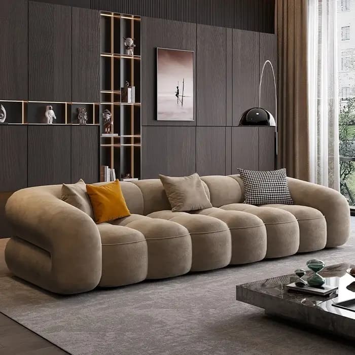 Canapés de salon doux de luxe Design d'accent esthétique en bois mignon