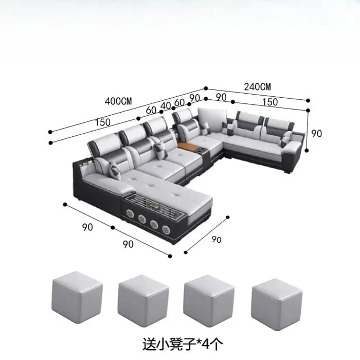 Plais canapé moderne Ajustable luxe sectionnel multifonctionnel inclinable
