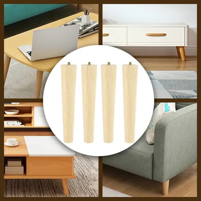 Pieds de meubles de remplacement en bois