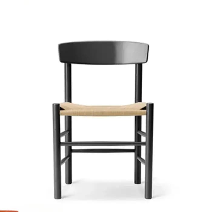 Chaise de Salle à Manger en Bois Massif, Siège Tissé en Corde, Décontracté, Style Japonais, Danois,