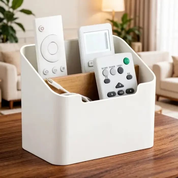Organisateur de télécommandes et support TV pour table