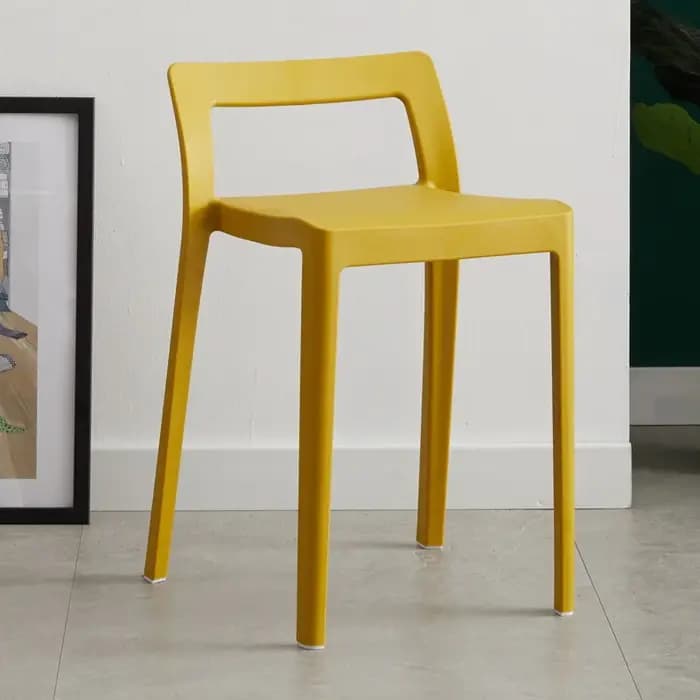 Chaises de Salle à Manger en Plastique pour Adulte, Simple, à Piste Haute, avec Dossier Évidé, pour