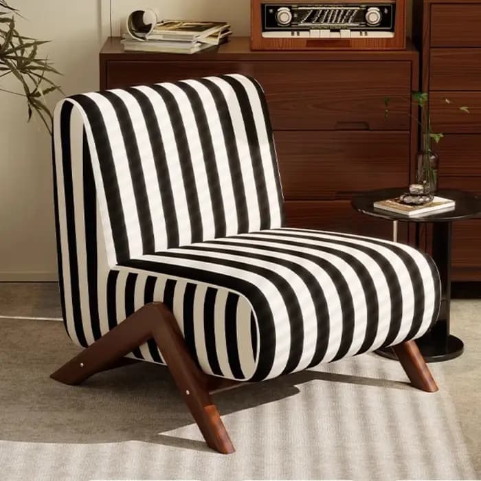 Fauteuil simple de style antique, pour salon décontracté, balcon, chaise de loisirs, chaise zèbre, c