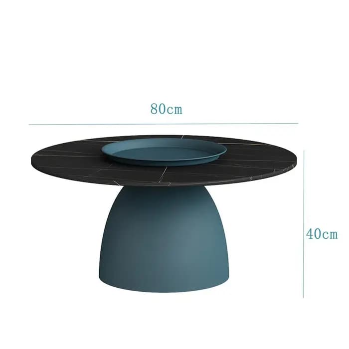 Table basse ronde de luxe, Design moderne italien, dessus en ardoise, peinture dorée, Base métalliqu