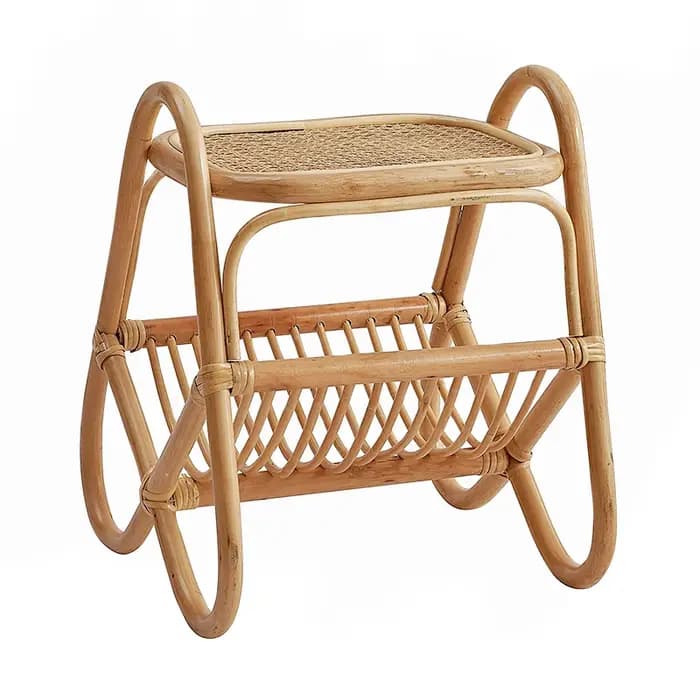 Table basse japonaise minimaliste en rotin INS