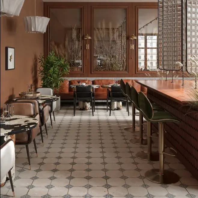 Table et chaises en cuir pour Restaurant Vintage, décoration intérieure de Restaurant haut de gamme,