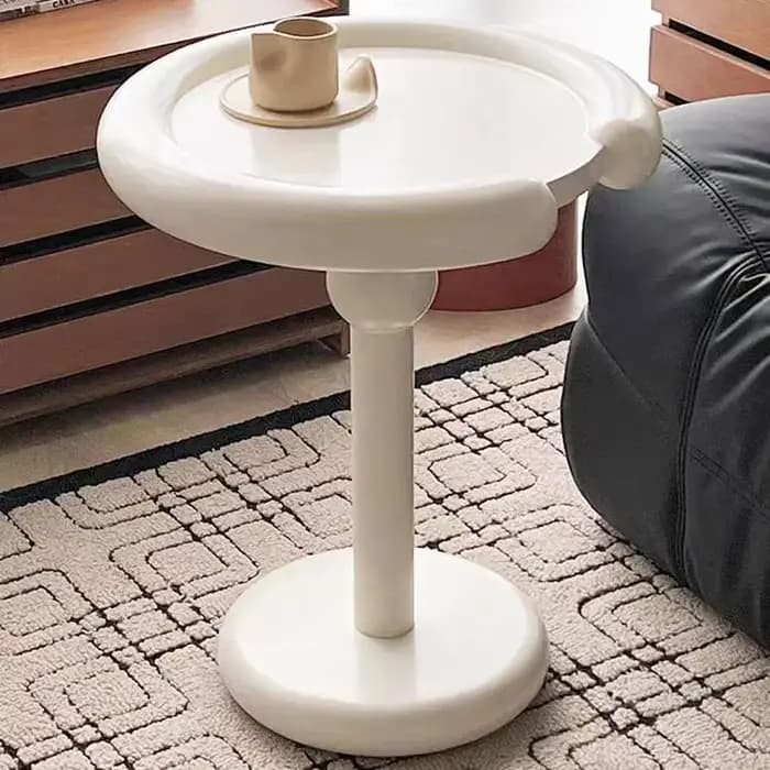 Table à thé ronde nordique Simple de couleur crème