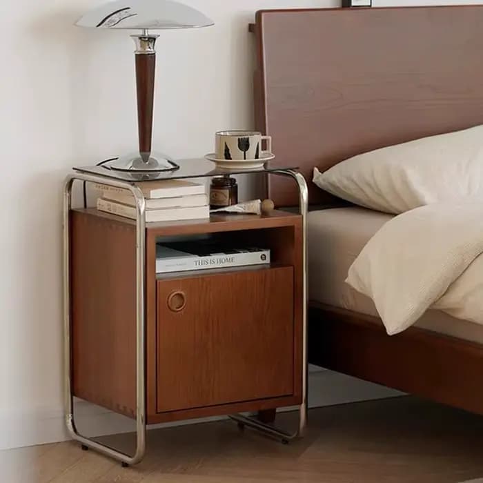Table de chevet rétro en bois massif, casier moderne Simple pour chambre à coucher, petit appartemen
