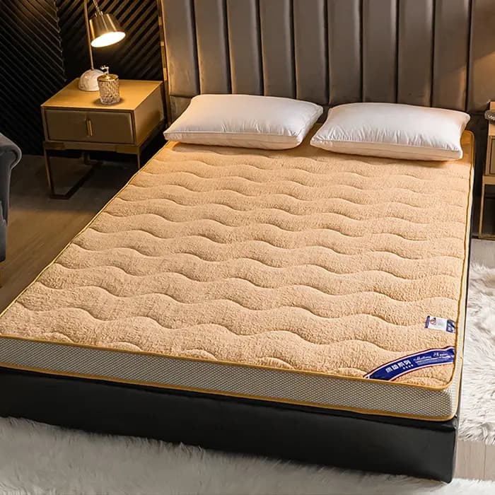 Matelas en laine d'agneau, tapis de sol tatami doux et pliable pour la maison, pour dortoir d'étudia