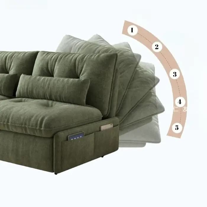 Canapé-lit d'angle pour salon, canapé minimaliste pour hôtel, vert, confortable, doux, meubles pour la maison, meubles du milieu du siècle