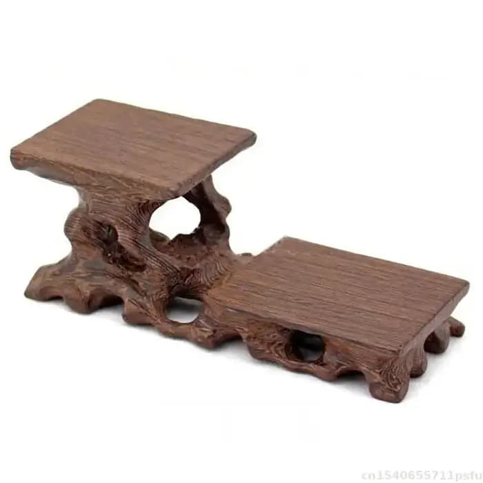 Table basse en bois massif naturel haut de gamme avec étagère décorative pour bouddha