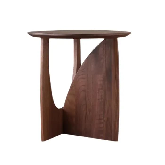 Table basse ronde nordique en bois massif