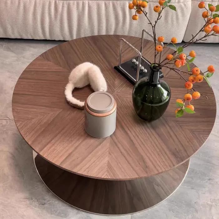 Table basse ronde en bois pour salon