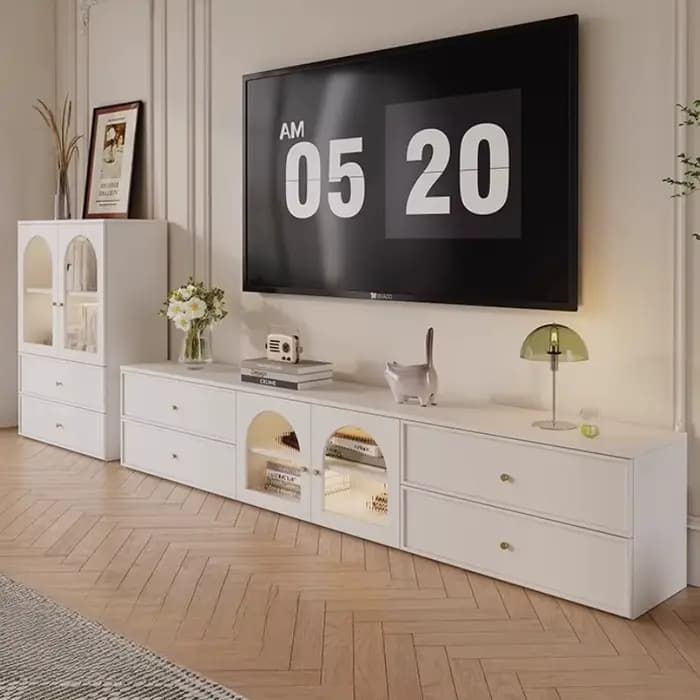 Meuble Tv ornement blanc