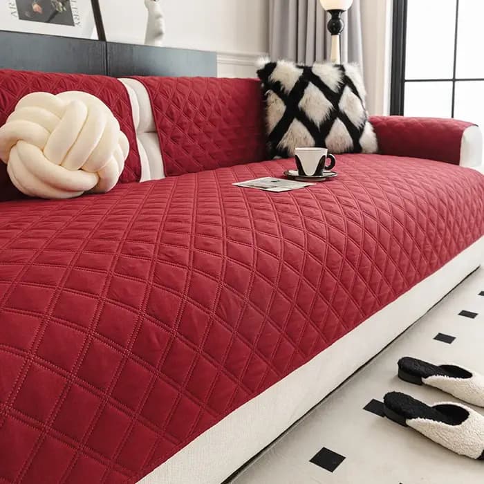 Housse de canapé en tissu brossé rouge pour le Nouvel An chinois, nouveau modèle, toutes saisons, ép