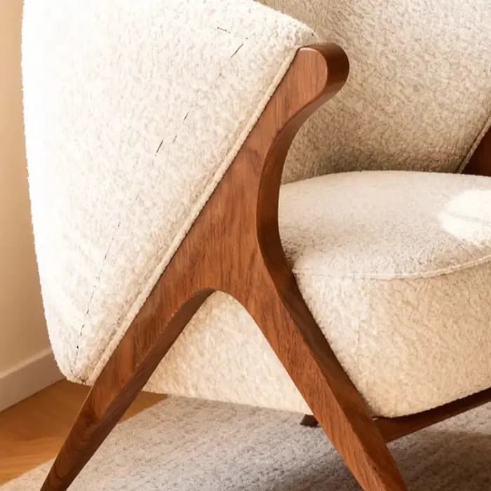 Fauteuil lounge rétro américain Wabi Sabi