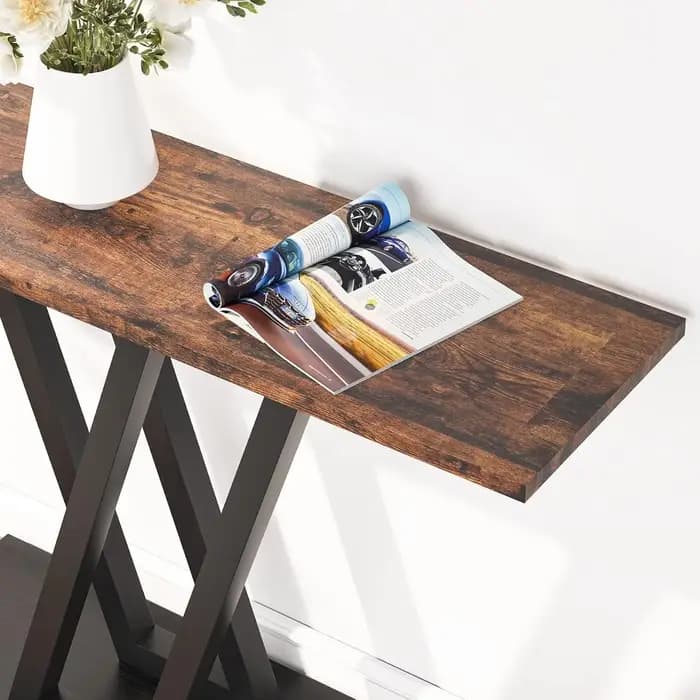 Table console, table de couloir industrielle pour entrée, tables d'entrée de 43 pouces, table de can