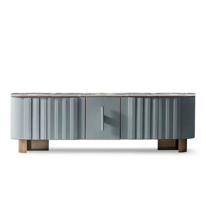 Meuble TV de luxe moderne et Simple, panneau métallique, finition bois et marbre, ameublement de mai