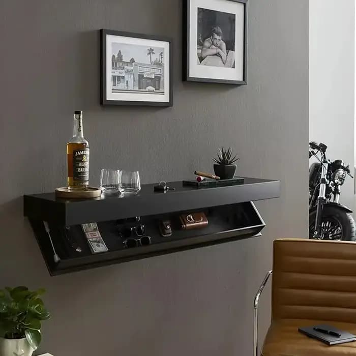 Étagère design avec compartiment secret
