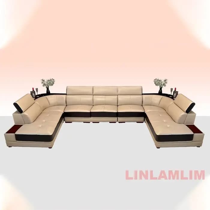 Canapé de salon en cuir italien Linlamlim