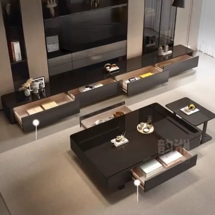 Table basse carrée en bois Design noir Tables basses de luxe uniques Premium Simple Muebles Para El Hogar décoration de la maison