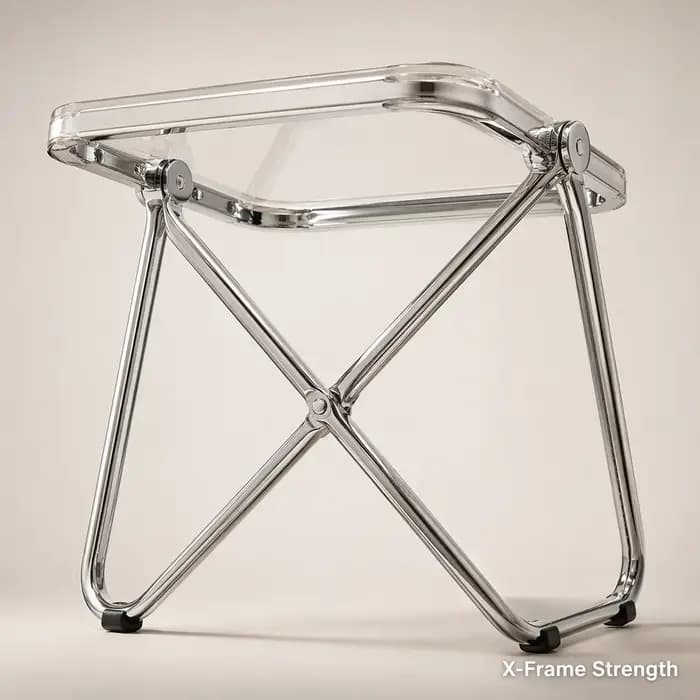Table d'appoint pliante en acrylique - Table basse transparente pour salon